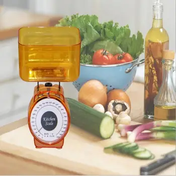 

1KG Mini Small Square Scale Spring Cake Scale Measuring Tray Kitchen Baking Scale Food Baking Mechanical Dial Cook Bake Tool