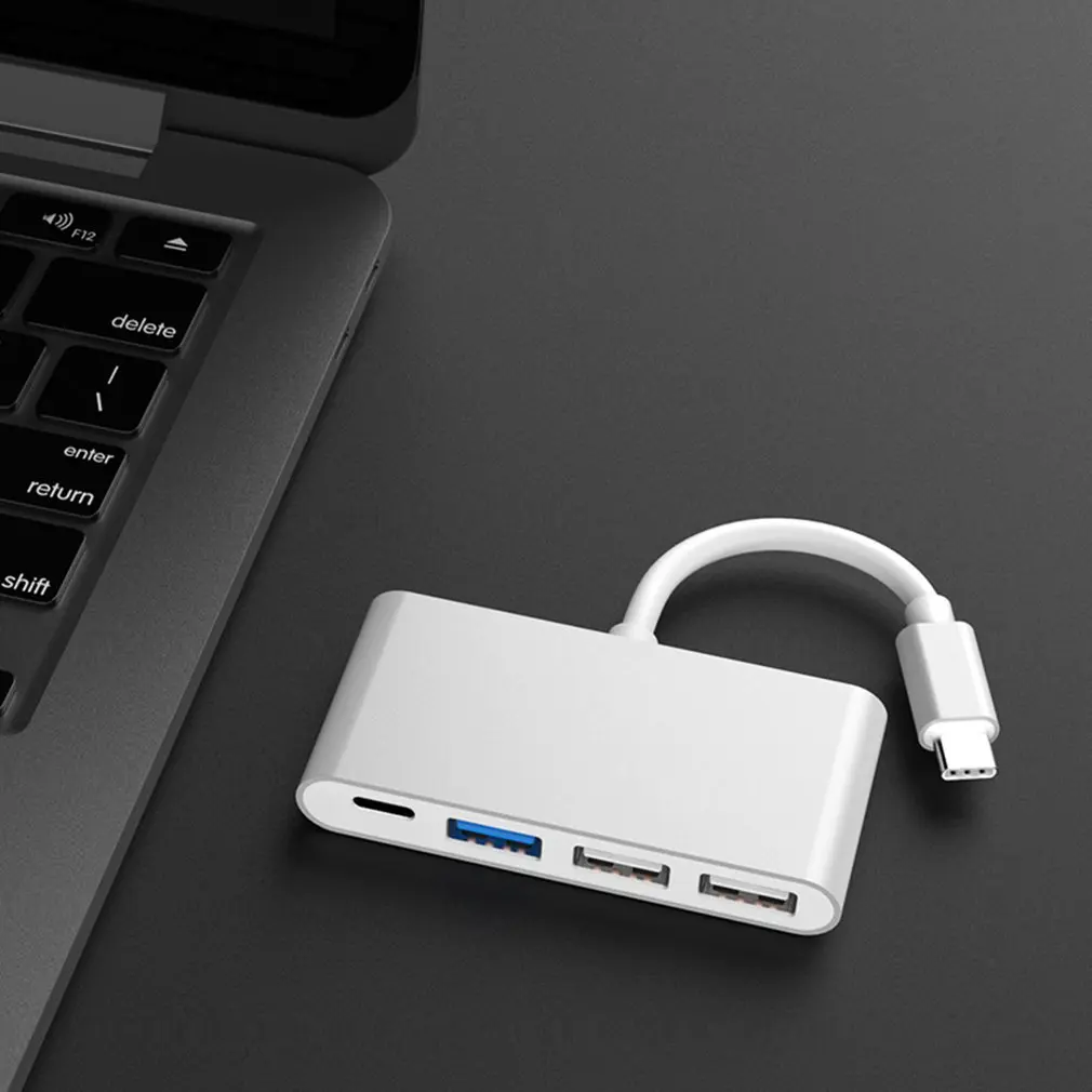 Ультра-тонкий мини втулка для быстрой зарядки USB2.0 Тип с разъемами типа C и usb-хаб USB2.0 концентратор Тип-C концентратор usb-хаб 4 Порты и разъёмы Выход концентратор