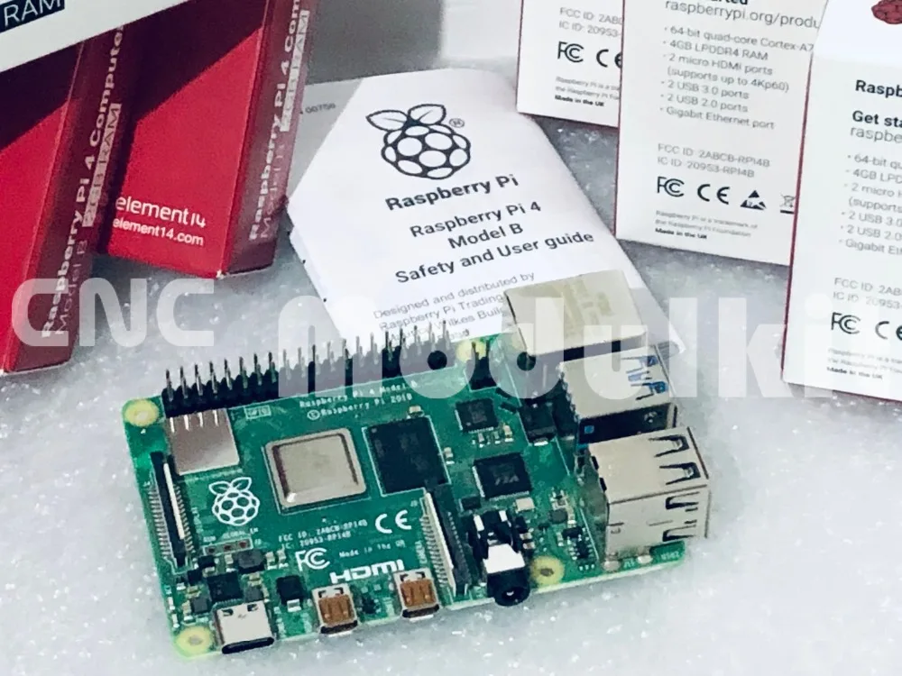 Raspberry Pi 4B Broadcom 4G 1,4 ГГц 512 Мб основная плата Linux демонстрационное Программирование WiFi и Bluetooth CNC модульный комплект