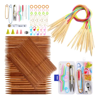 

Premium Smooth Knitting Needles Tools Set Circular Double Pointed Weaving Tools Knitting Kits with Storage Case