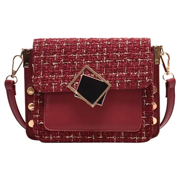 

Senior Sense of Foreign Women's Bag 2019 New Wave Wild Messenger Louisbag Handbag Woolen Fashion Small Square Bag