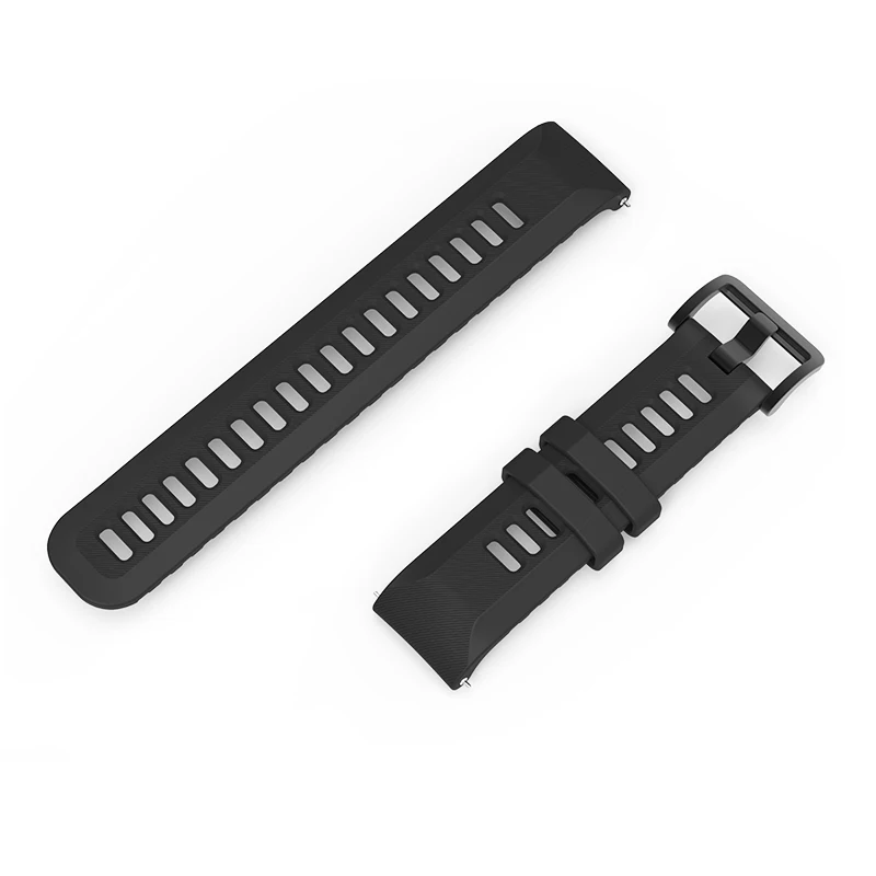 Черный Ремешок для часов 22 мм(ширина) силиконовый браслет для Xiaomi Huami Amazfit GTR(47 мм)& Pace Stratos Nexo Smart Sport Watch 2 2S 3 - Цвет: Черный