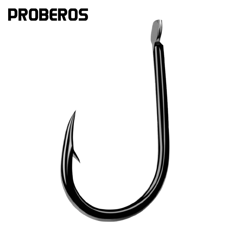 PROBEROS рыболовный крючок 1 # 15 рыболовные снасти черный цвет джиг Большой Крючок