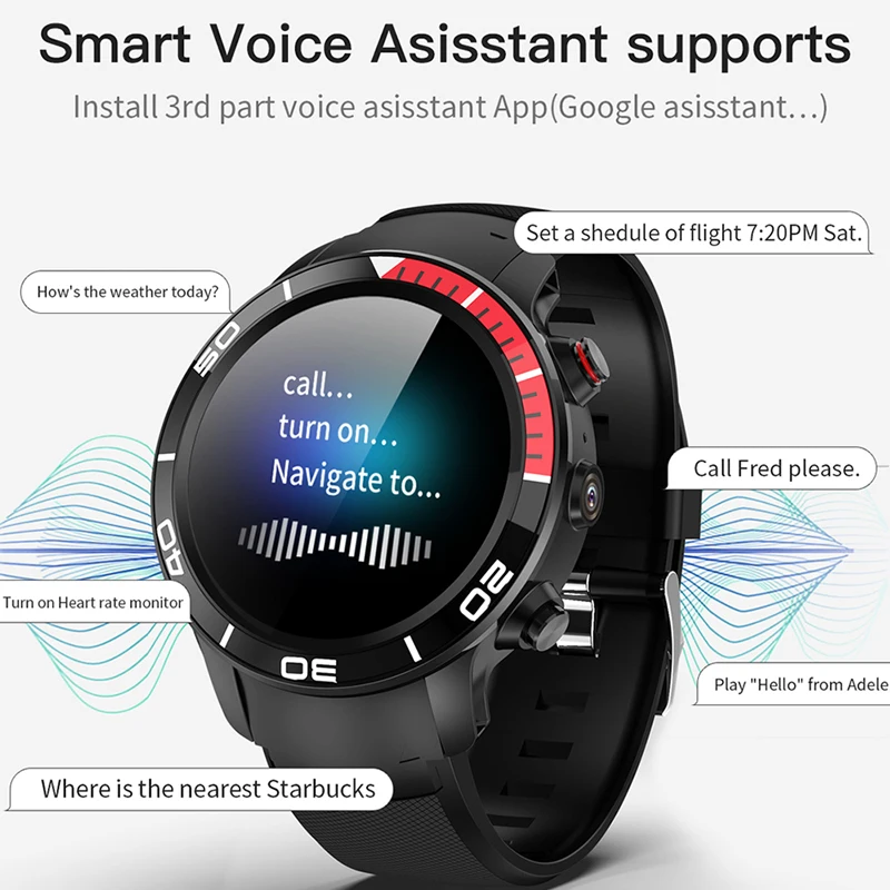 ESEED H8 4G Smart watch men GPS WIFI IP68 waterproof smart watch 5MP Camera support Nano SIM 16GB/ROM Heart Rate Monitor watch