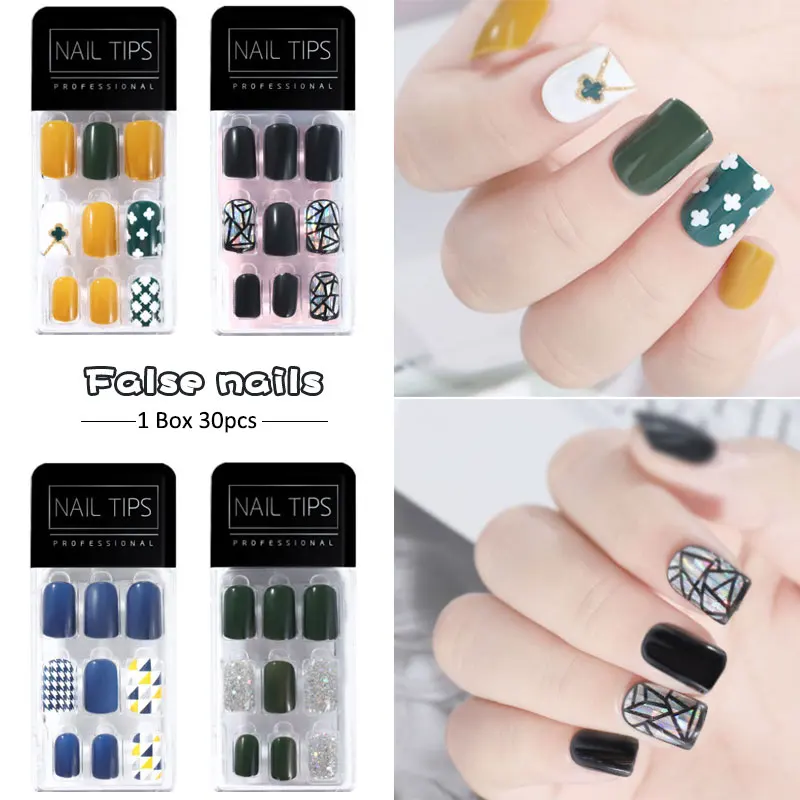 

1 box of 30pcs/Wearable nail art Japanese portable nail art 22 kinds of colorful ultra-thin detachable fake nails Nails art