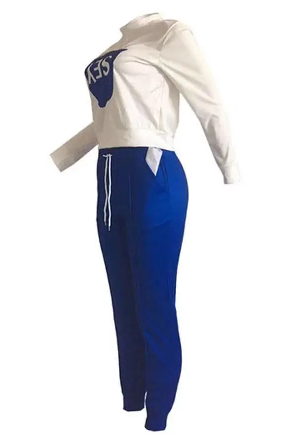 Winter Women's set Tracksuit Full Sleeve Letter Print Pockets Top pants Suit Two Piece Set outfits Sportwear sweatsuit