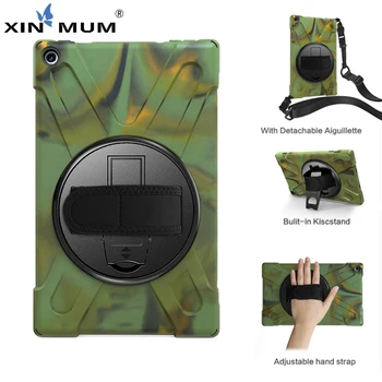 

Shock proof Hybrid case For Amazon Fire HD10 2015 2017 2019 stand cover HD 10 anti-knock protector bag with Shoulder Strap