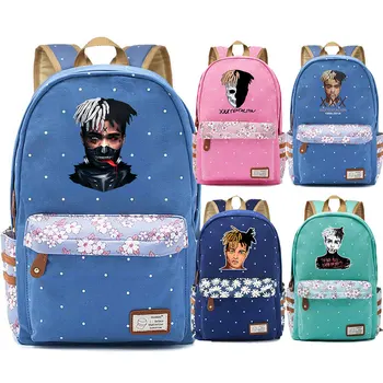 

Hiphop Music RAP xxxtentacion X Flowers Dot Boy Girl School bag Women Bagpack Teenagers Canvas Lady Femme Backpack