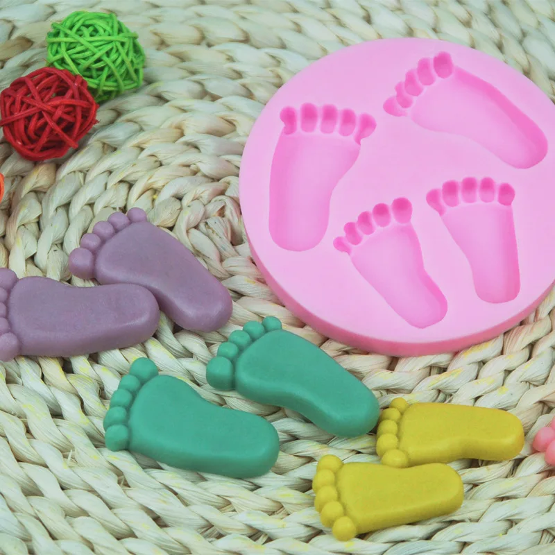 Silicone Mold Cute Silicone Baby Foot Mold for Cake Decoration