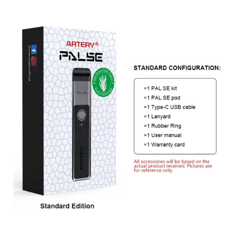 Артерия PAL SE Vape комплект MTL Pod система с 700 мАч встроенный аккумулятор 2 мл pod 1,0/1,4 Ом катушки электронная сигарета