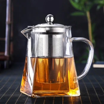 

750ml Heat-resisting High Temperature Glass Teapot Flowers Coffee Tea Infusion Of Tea Kettle Transparent Kung Fu Tea Have Teapot