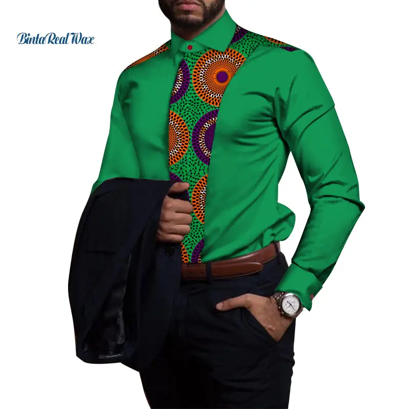 Casual 100% Cotton Mens Shirt African Clothing Dashiki Patchwork Print Shirt Tops Bazin Riche Traditional African Clothing WYN81 Casual 100% Cotton Mens Shirt African Clothing Dashiki Patchwork Print Shirt Tops Bazin Riche Traditional African Clothing WYN81