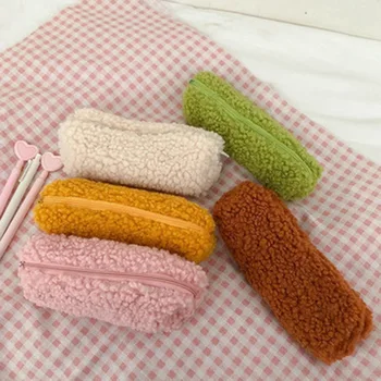 

Plush Wool Kawaii Pencil Case for Girls Student Pencil Stationery Pen Bag Storage Pouch School Supplies