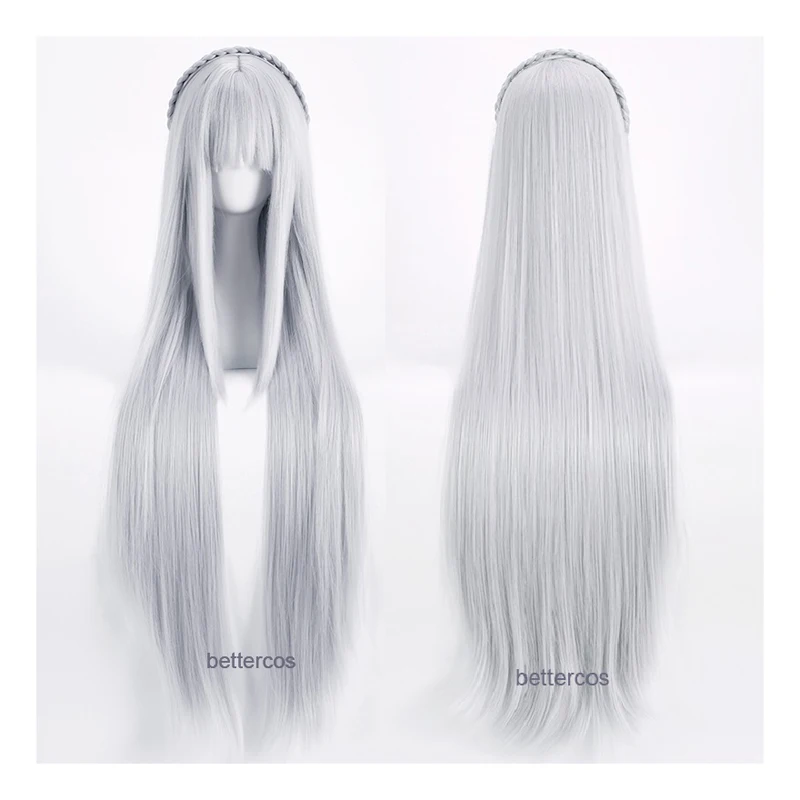 Re:Zero Life in a Different World from Zero Emilia Cosplay Wigs Long Heat Resistant Synthetic Hair Wig + Cap | Тематическая одежда