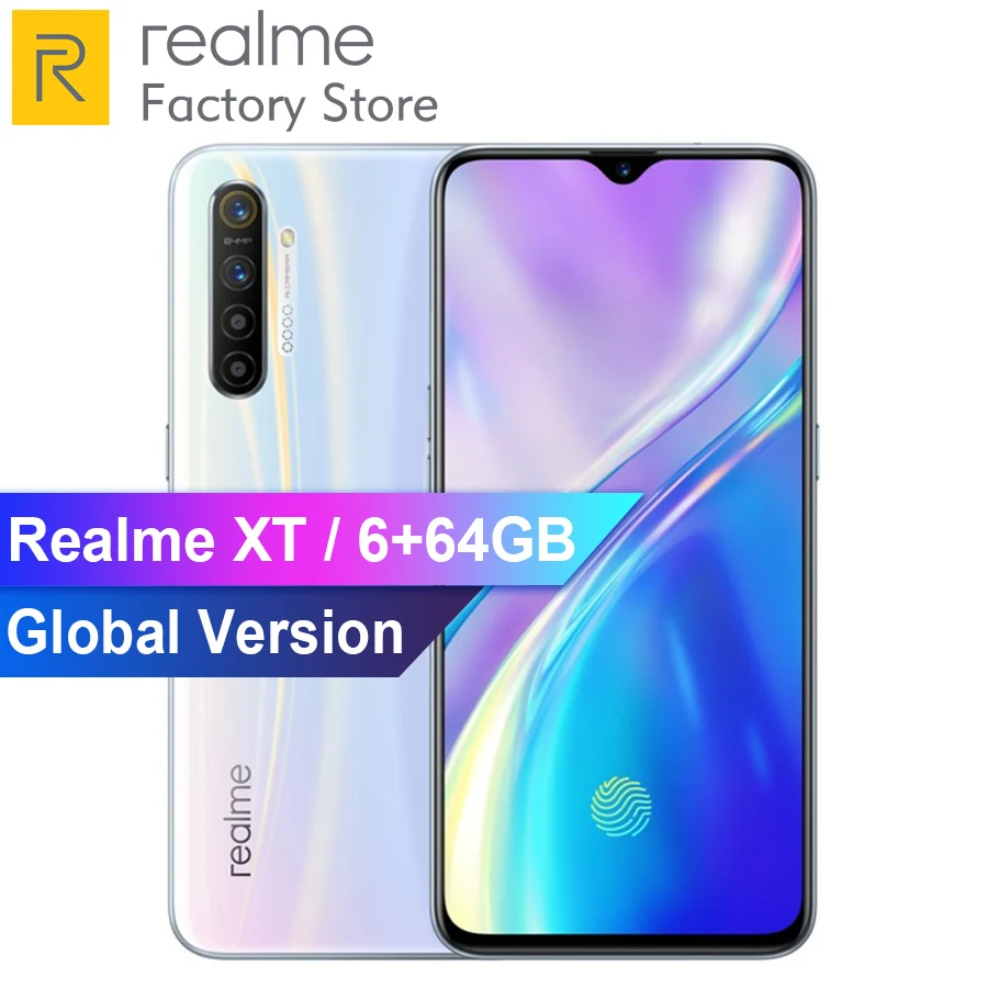 EU версия OPPO Realme XT Snapdragon 712 6,4 ''6/8 GB Оперативная память 64/128 ГБ Встроенная память Восьмиядерный 64MP+ 8MP Quad камеры, быстрая зарядка, мобильный телефон