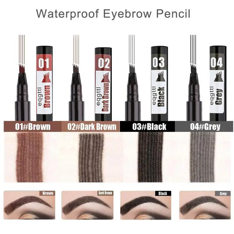 Liquid Long Lasting Eyebrow Enhancers Tool Waterproof Natural Fork Tip Eyebrow Pencil Four Heads Eyebrow Tattoo Pen Fine Sketch Liquid Long Lasting Eyebrow Enhancers Tool Waterproof Natural Fork Tip Eyebrow Pencil Four Heads Eyebrow Tattoo Pen Fine Sketch