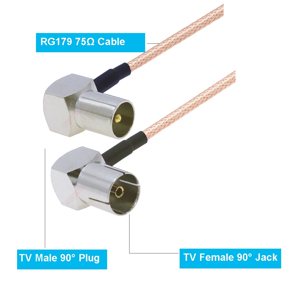 Cable Antenna Tv Coaxial Male Female, 75 Ohm Antenna Cable