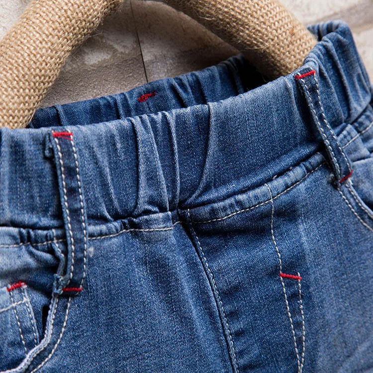

BOY'S Summer New Style Jeans 2018 Big Boy Jeans Casual Capri Pants Trend Slim Fit Jeans