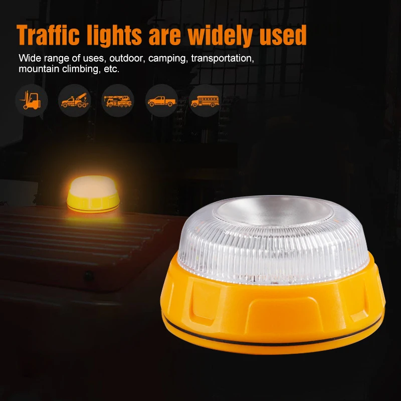 

V16 Car LED Emergency Light Strobe Light Magnetic Base Roadside Traffic Safety Warning Light Car Beacon Lamps LED Flashing Light