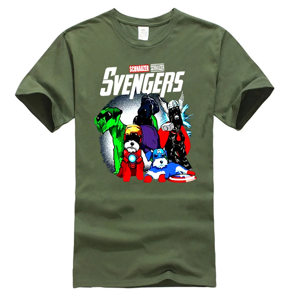 Мстители эндгейм Шнауцер Svengers футболка "Squad" черный хлопок мужская S-6Xl футболка Винтажная Футболка - Цвет: Армейский зеленый