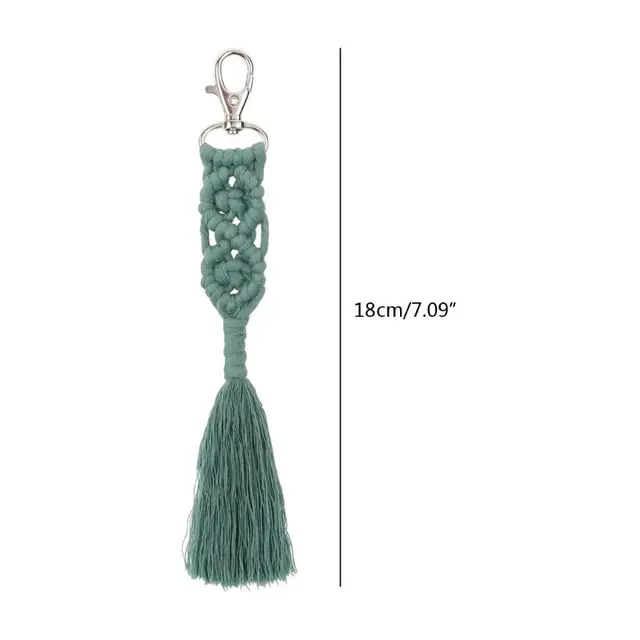 Tassel Keychain Macrame Key Chain Key Ring Keychains for Ladies Handmade Custom Kychain Ring Bag Charm Gift for Women 5