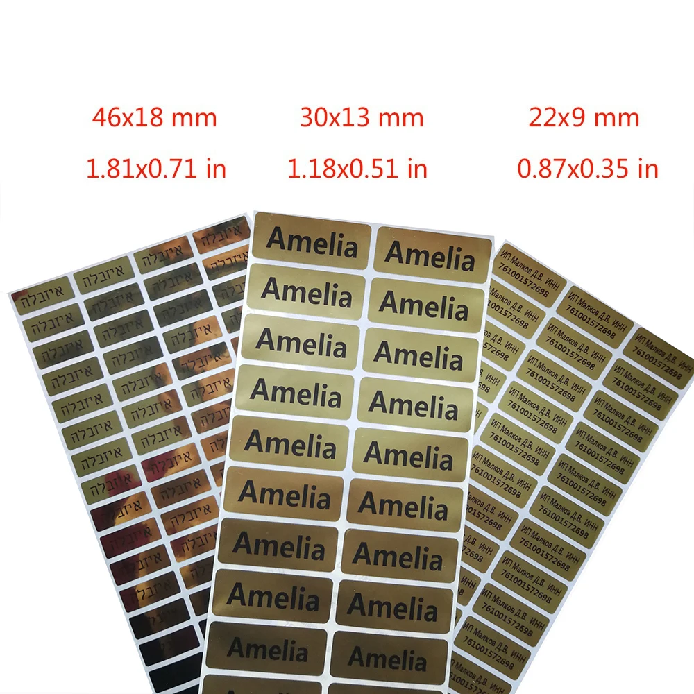

Golden Changeable Personalized Name Stickers Students Labels Personal Belonging Tag Customized Adhesive Waterproof Name Stickers