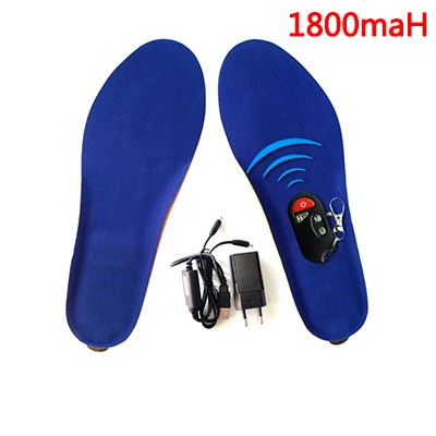 1800mAh Blue Подарок на год, 2000 мАч, нагревательные стельки, светодиодный пульт дистанционного управления, для мужчин и женщин, спортивная обувь из ЭВА, колодки, уличные, для катания на лыжах, стельки с подогревом - Цвет: 1800mAh Blue