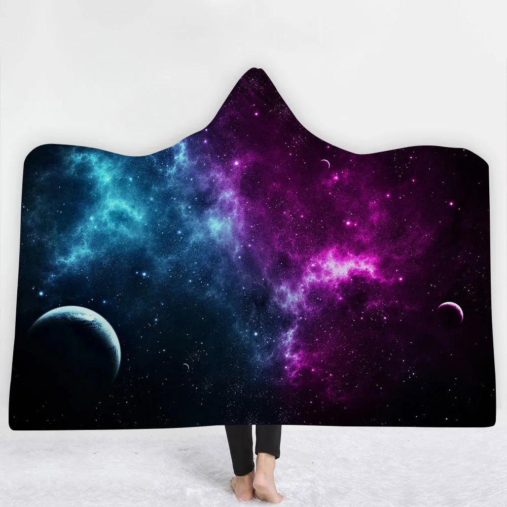 Одеяло серии Mysterious Universe с цифровым принтом и капюшоном, плотное и мягкое зимнее теплое домашнее одеяло для отдыха - Цвет: style13