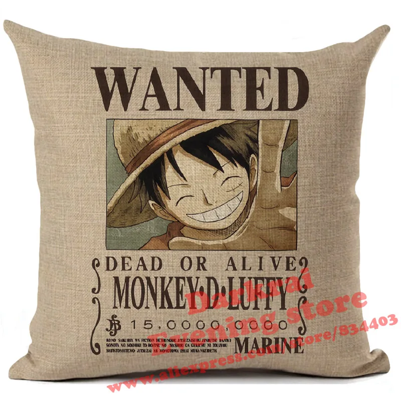 Аниме one piece Wanted Order Чехлы для подушек, Мультяшные украшения для дома, гостиной, дивана, поясные подушки, декоративная наволочка