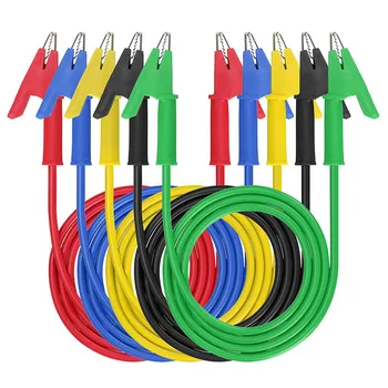 

5pcs 100cm Dual Ended Crocodile Alligator Clips Test Lead Wire Cable with Insulators Clips for Electrical Testing WWO66