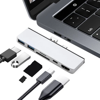 

Laptop Accessories HUB to HDMI 4K USB 3.0 SD/TF to Type-C USB-C Power Adapter Docking Station for Surface Pro 7