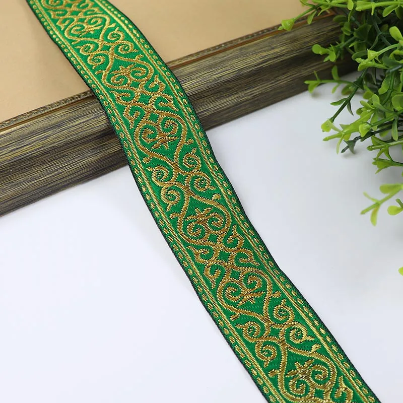 Garniture En Ruban Jacquard Argenté : Bordure Tissée Ethnique