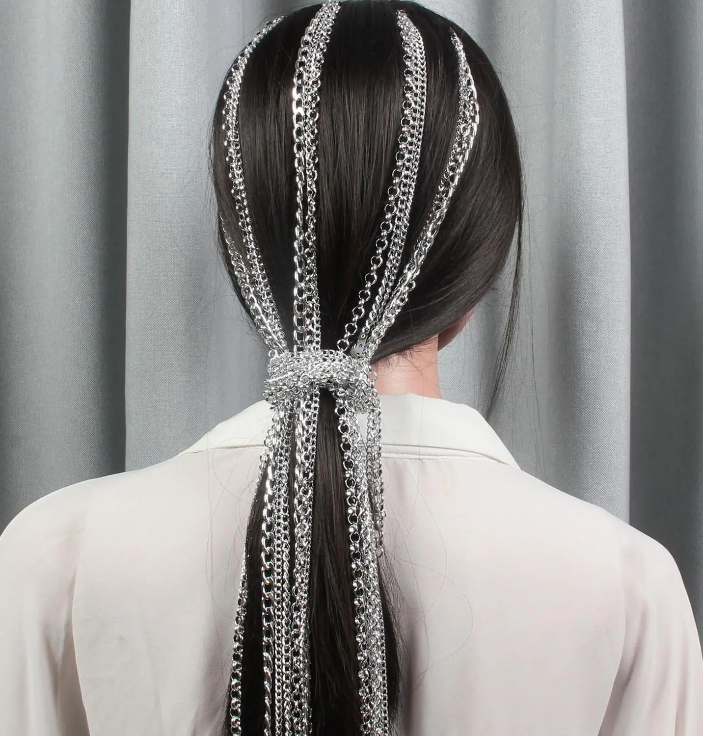 Новая удлиняющая цепочка серебряное покрытие не выцветает лучшая головных уборов головная цепь детская заколка для волос цепочка панк шпилька для волос аксессуары