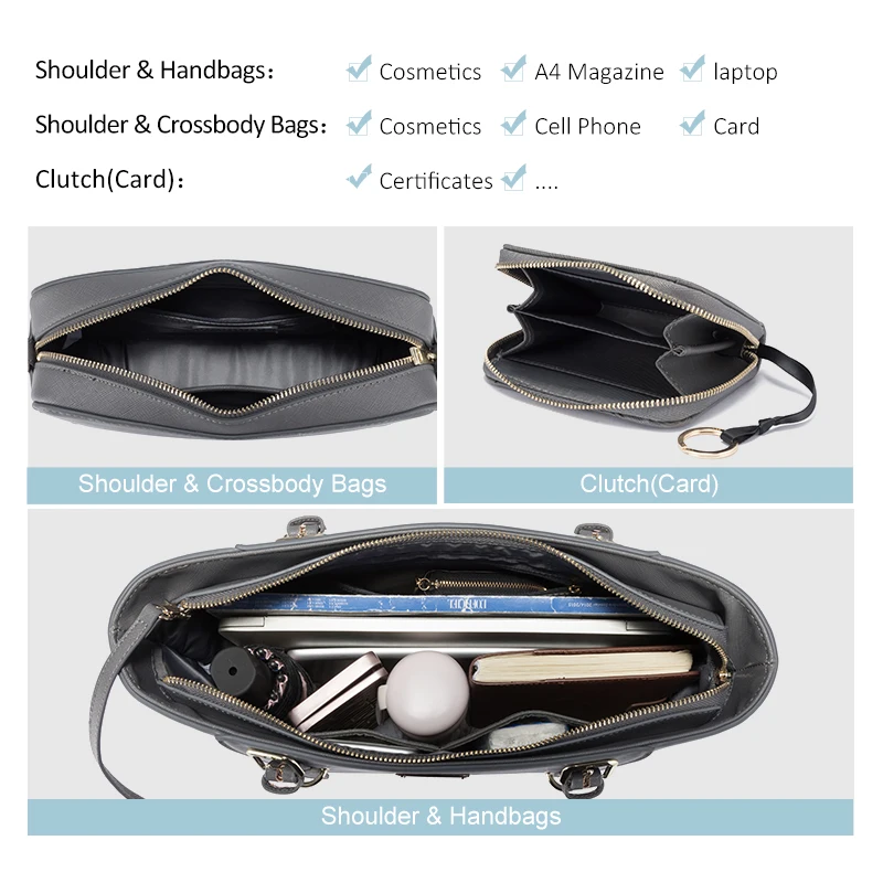 Tanie LOVEVOOK kobiet torebki duże torby na laptop zestaw dla biurowa, damska 2019 torby na ramię kobieta crossbody torby famale torebka i sprzęgła