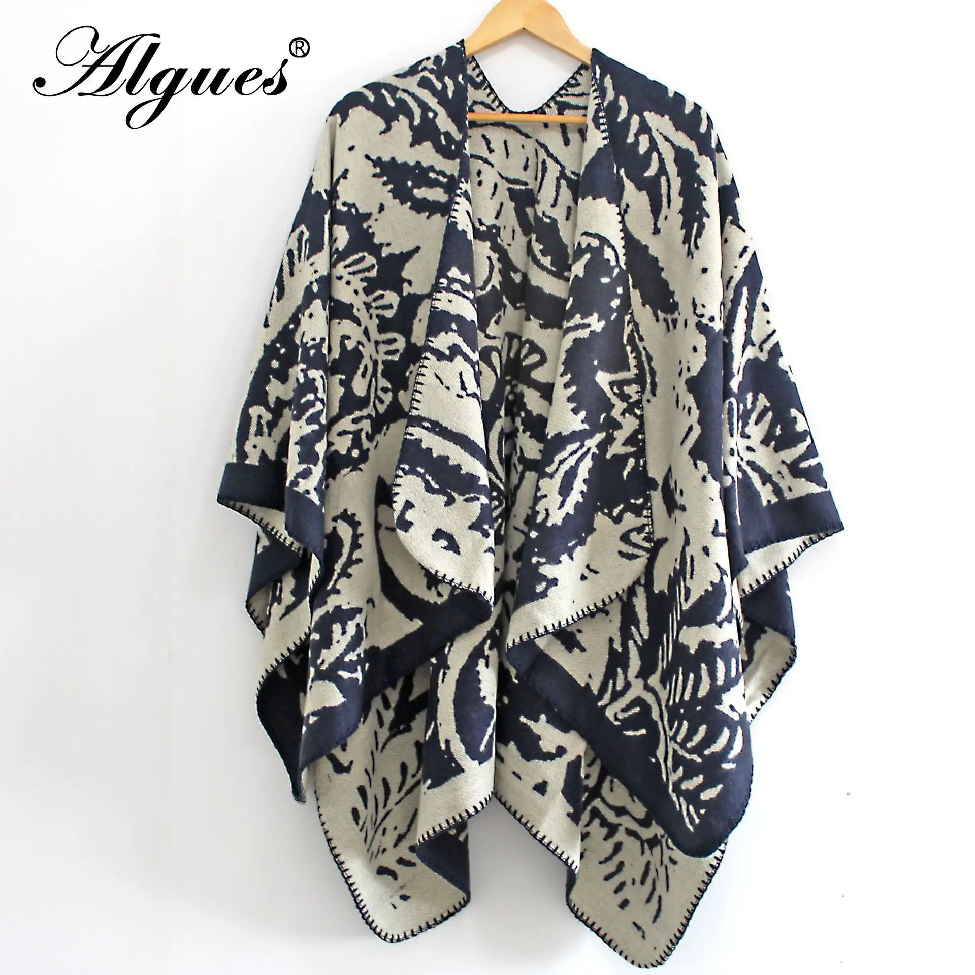 

Spring Autumn Stripes Pattern Cashmere Women Poncho Scarfs Bohemian Style Vintage Female Pashmina Femme Streetwear Women Gifts