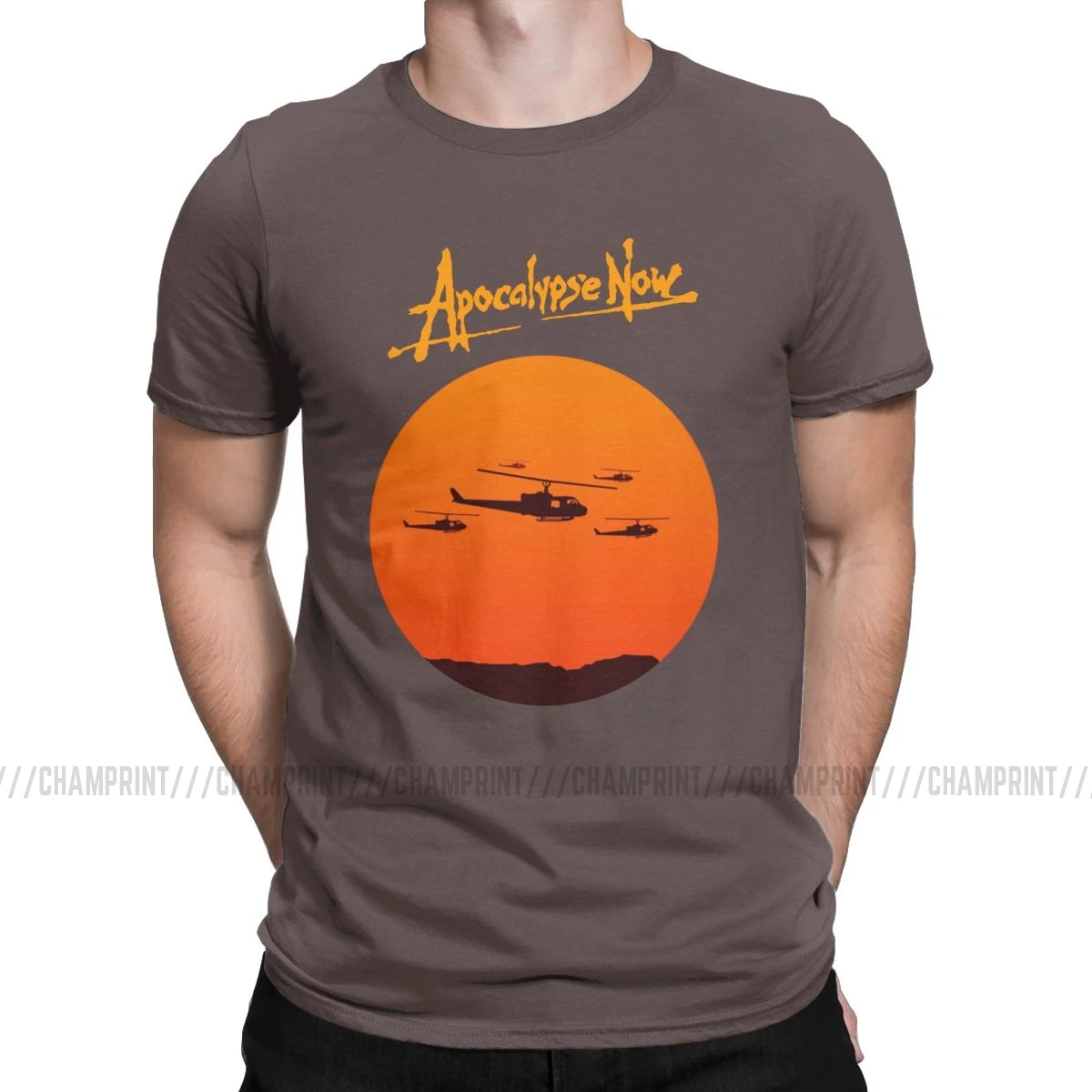 Забавная футболка «Apocalypse Now Vietnam War», мужские хлопковые футболки с круглым вырезом, футболка с коротким рукавом, Новое поступление, одежда - Цвет: Коричневый