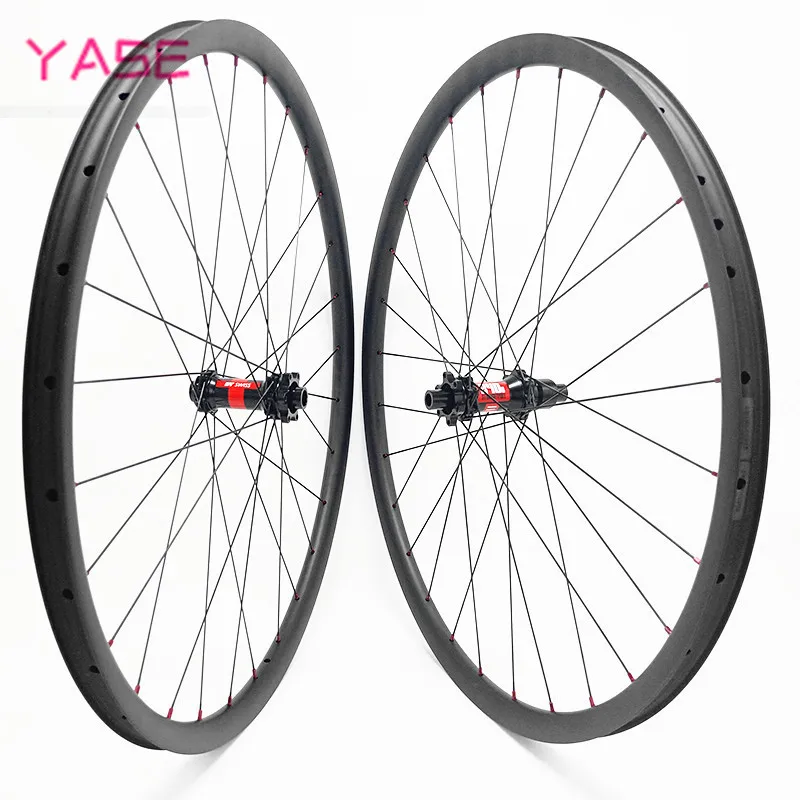 YASE 카본bicycle колеса для велосипеда 34x30 мм бескамерные mtb дисковые колеса Ступицы прямые тяги DT240S boost 100x15 142x12 mtb колеса 29er
