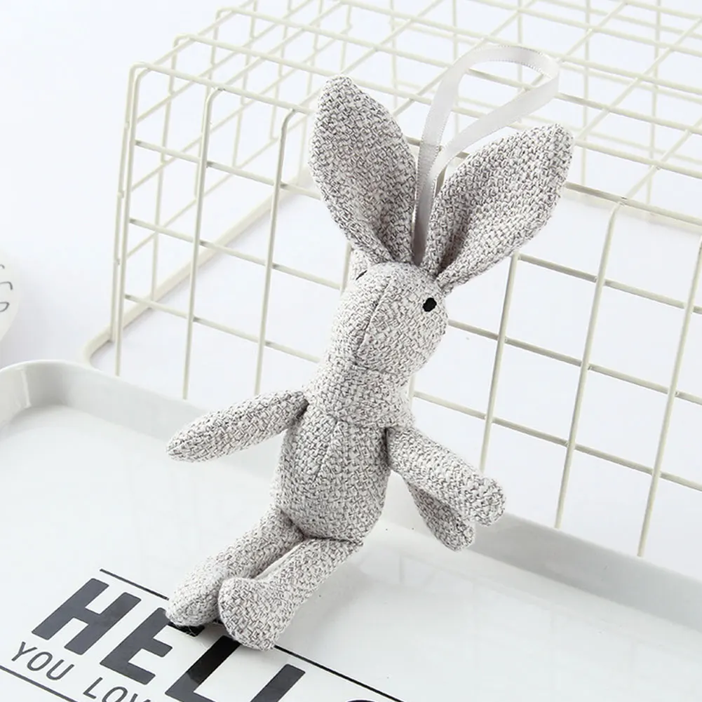 1 шт. кролик брелок милые животные Кукла мультфильм ткань игрушка брелок для ключей Кролик для детей день рождения Рождественский подарок - Цвет: Light Grey