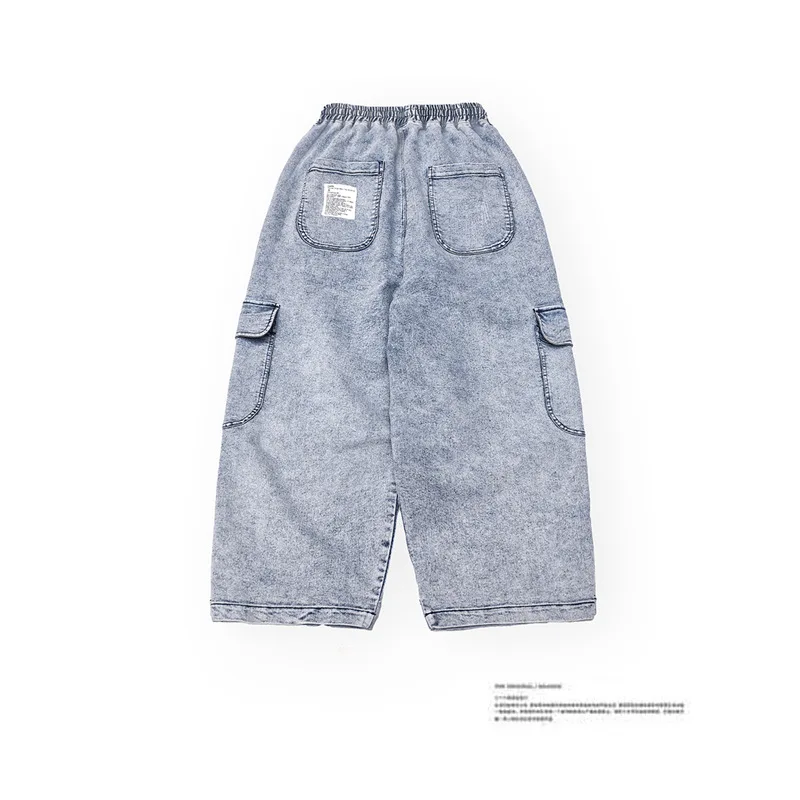 

Wu Air Spring Men Retro Washing Retro Multi-pockets Workwear Jeans Loose-Fit Street Popular Brand Workwear Pants