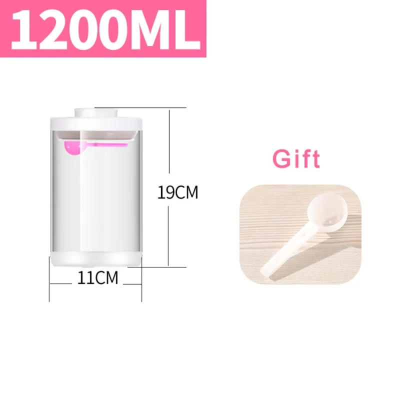 Transparent Food Storage Container With Lids Airtight Cereal Sealed Glass Jar Keep Dry& Fresh Kitchen Sorting Food Storage Box