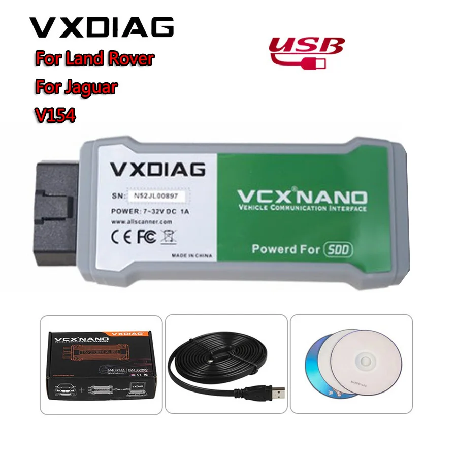 VXDIAG VCX NANO для Ford/Mazda с IDS V114 и для Land Rover/Jaguar 2 в 1 программное обеспечение SDD V158 с USB/WiFi - Цвет: For J LR USB