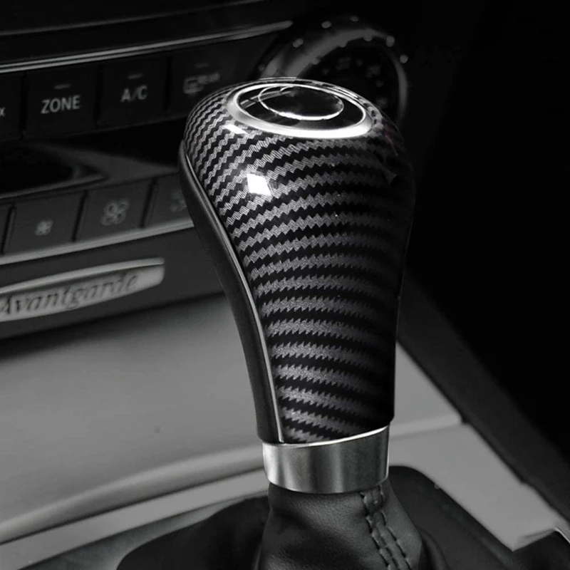 Iycorish Carbon Fiber Gear Shift Knob Cover for Mercedes W204 W212 a C E G GLS Class