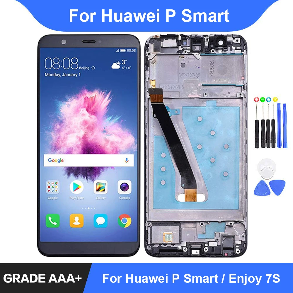 

For Huawei P Smart LCD Display Touch Screen Digitizer Assembly Repair Parts for Huawei P Smart Enjoy 7S FIG LX1 LX3 LCD Frame