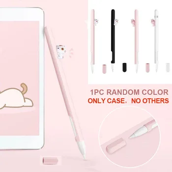 

Cute Cat Silicone Protective Case Pouch Cap Holder Nib Cover Anti-lost Anti-Shock Slilicone Sleeve Cover For Apple Pencil 2