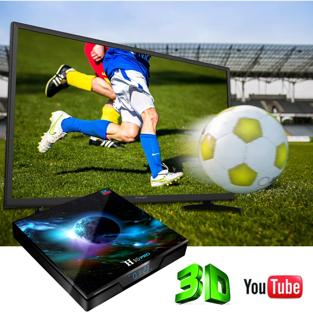 

H10 Pro Smart TV Box 4GB DDR3 32GB Android 9.0 TV Box Set Top Box 2.4G 5G WiFi 6K Media Player