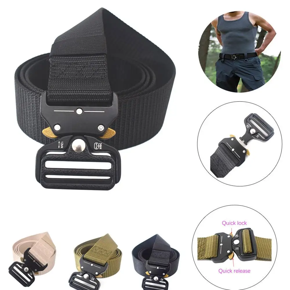

Tactical Military Canvas Belt Military Men's Outdoor Training Belt Multi-purpose Infinite adjustment belt