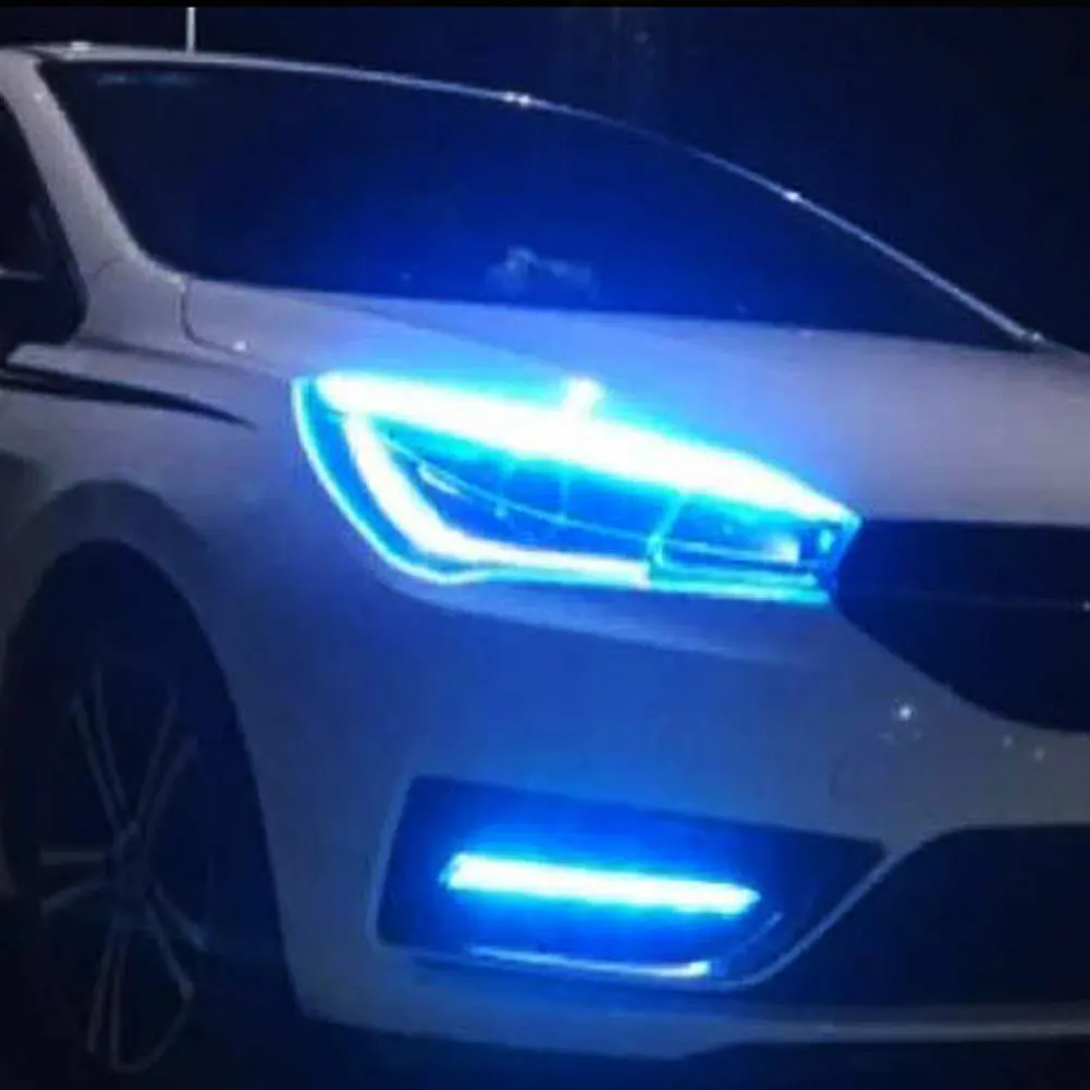 2 шт. Водонепроницаемая Автомобильная DRL светодиодная лента дневные ходовые огни Поворотная сигнальная лампа декоративные огни Автомобильные аксессуары для интерьера