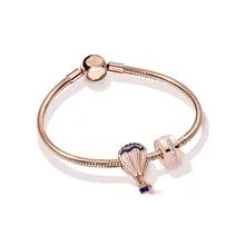 Стерлинговое Серебро 925 пробы, летний Блестящий розовый пановый браслет, женский подарок