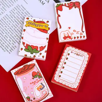 

100 Sheets/Pad Holiday Strawberry Series Memo Pad Creative Fresh Portable Can Be Torn Memo Book Stationery Office Supplies
