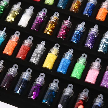 

48Bottles Jelly Rhinestones Nail Art Decor Glitter Gems Stones Manicure DIY Flatback Beads Gel Nail Stickers Mixed Design Set